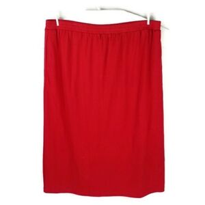 Maggie Barnes Red Pullon Vented Cotton Blend Modest Maxi Skirt Womens  3X NWT